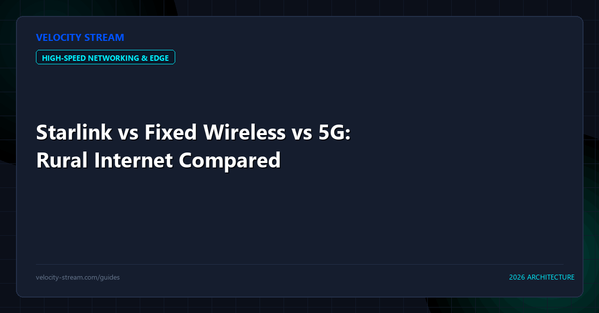 Starlink vs Fixed Wireless vs 5G: Rural Internet Compared